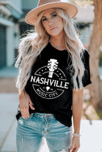 Load image into Gallery viewer, Western NASHVILLE MUSIC CITY Cuffed Graphic Tee Shirt