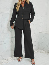 Load image into Gallery viewer, Textured Button Up Shirt and Pants Set