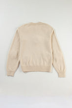 Load image into Gallery viewer, Crochet Flower Round Neck Long Sleeve Sweater