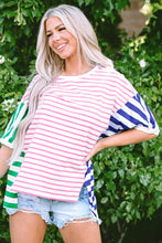 Load image into Gallery viewer, Striped Round Neck Dropped Shoulder T-Shirt