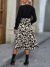 Load image into Gallery viewer, Leopard Surplice Neck Tied Dress