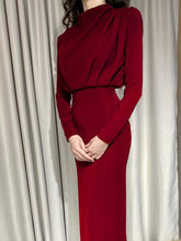 Load image into Gallery viewer, Ruched Turtleneck Long Sleeve Dress