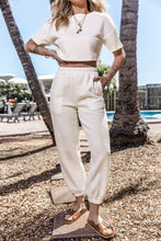 Load image into Gallery viewer, 6013 Round Neck Short Sleeve Top Waist Pants Set