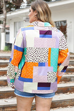 Load image into Gallery viewer, 1XL - 3XL Pattern Contrast Office Blouse