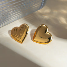 Load image into Gallery viewer, Stainless Steel Heart Stud Earrings