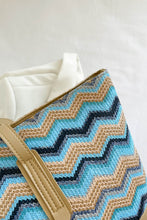 Load image into Gallery viewer, Chevron Straw Tote Bag
