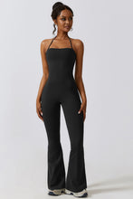 Load image into Gallery viewer, Halter Neck Flare Sport Jumpsuit