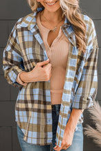 Load image into Gallery viewer, Plaid Collared Neck Long Sleeve Button-Up Shirt