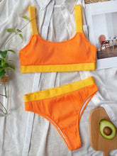 Load image into Gallery viewer, Contrast Scoop Neck Wide Strap Two-Piece Swim Set