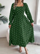 Load image into Gallery viewer, Polka Dot Flounce Sleeve Midi Dress
