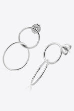 Load image into Gallery viewer, 925 Sterling Silver Double Hoop Drop Earrings