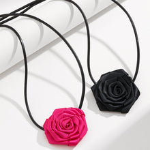 Load image into Gallery viewer, PU Leather Rope Rose Shape Necklace