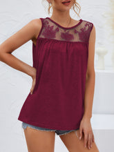 Load image into Gallery viewer, Lace Detail Round Neck Tank