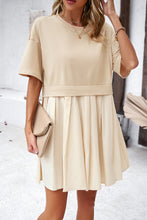 Load image into Gallery viewer, Round Neck Dropped Shoulder Mini Dress