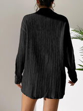 Load image into Gallery viewer, Textured Buttoned Shirt and Shorts Set