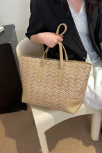 Load image into Gallery viewer, Chevron Straw Tote Bag
