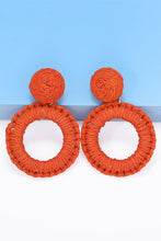 Load image into Gallery viewer, Round Shape Raffia Grass Dangle Earrings
