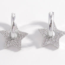 Load image into Gallery viewer, 925 Sterling Silver Zircon Star Earrings