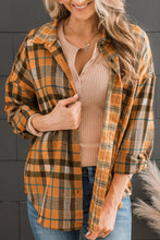 Load image into Gallery viewer, Plaid Collared Neck Long Sleeve Button-Up Shirt
