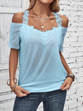 Load image into Gallery viewer, Full Size Lace Detail Short Sleeve T-Shirt