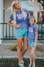 Load image into Gallery viewer, Girls USA Leopard Graphic Tee