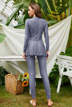 Load image into Gallery viewer, Mock Neck Long Sleeve One-Piece Swimwear
