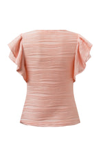 Load image into Gallery viewer, Textured Round Neck Cap Sleeve Top