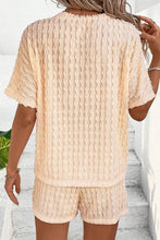 Load image into Gallery viewer, Textured Round Neck Top and Shorts Set