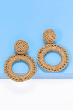 Load image into Gallery viewer, Round Shape Raffia Grass Dangle Earrings