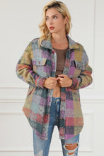 Load image into Gallery viewer, 11279 Plaid Collared Neck Button Front Jacket