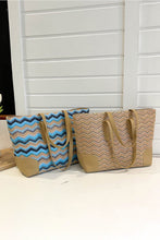 Load image into Gallery viewer, Chevron Straw Tote Bag