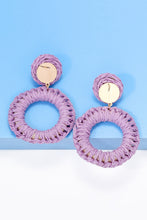 Load image into Gallery viewer, Round Shape Raffia Grass Dangle Earrings