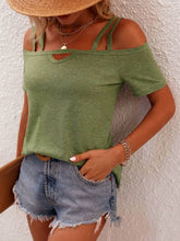 Load image into Gallery viewer, Double Spaghetti Straps Short Sleeve T-Shirt