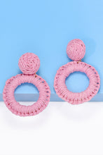 Load image into Gallery viewer, Round Shape Raffia Grass Dangle Earrings