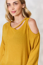 Load image into Gallery viewer, BiBi Cutout Long Sleeve Waffle Knit Top