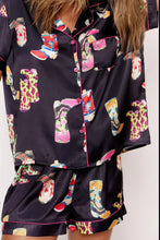 Load image into Gallery viewer, Printed Button Up Short Sleeve Top and Shorts Lounge Set