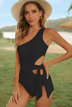 Load image into Gallery viewer, Cutout Tied One Shoulder One-Piece Swimsuit