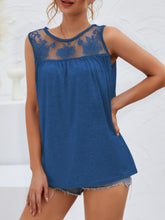 Load image into Gallery viewer, Lace Detail Round Neck Tank