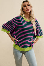 Load image into Gallery viewer, Striped Round Neck Half Sleeve T-Shirt