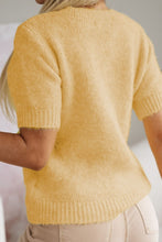 Load image into Gallery viewer, Flower Round Neck Short Sleeve Sweater