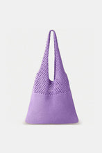 Load image into Gallery viewer, Zenana Crochet Mesh Half Pointelle Knit Tote Bag