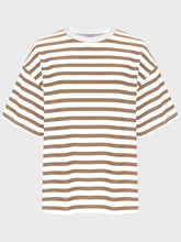 Load image into Gallery viewer, Striped Round Neck Half Sleeve T-Shirt