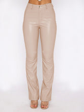 Load image into Gallery viewer, PU Leather High Waist Straight Pants