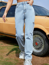 Load image into Gallery viewer, Distressed Straight Leg Jeans