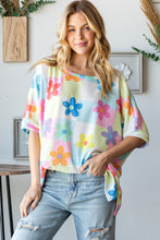 Load image into Gallery viewer, HOPELY Floral Round Neck Waffle T-Shirt