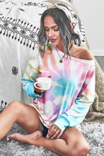 Load image into Gallery viewer, Tie-Dye Boat Neck Batwing Sleeve Tee