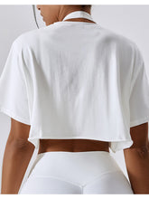 Load image into Gallery viewer, Cropped Round Neck Short Sleeve Active Top