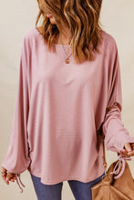 Load image into Gallery viewer, Ribbed Drawstring Dolman Sleeve Top