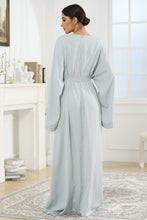 Load image into Gallery viewer, Round Neck Kimono Sleeve Tie Waist Dress