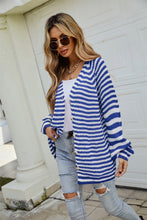 Load image into Gallery viewer, Striped Button Up Long Sleeve Cardigan